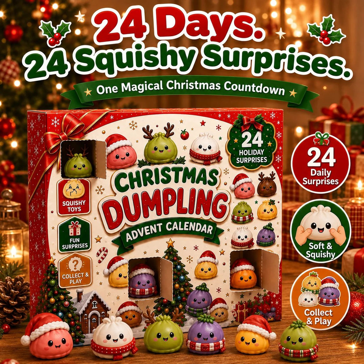 24 Days of Mini Squishies Christmas Advent Calendar