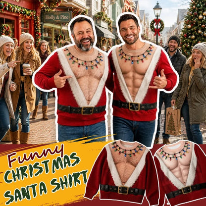 🎅 Funny Santa Christmas Long Sleeve Shirt | Novelty Holiday Party Top