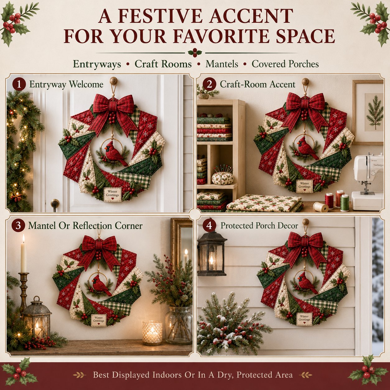 🎄Beginner-Friendly Christmas Fabric Wreath DIY Kit