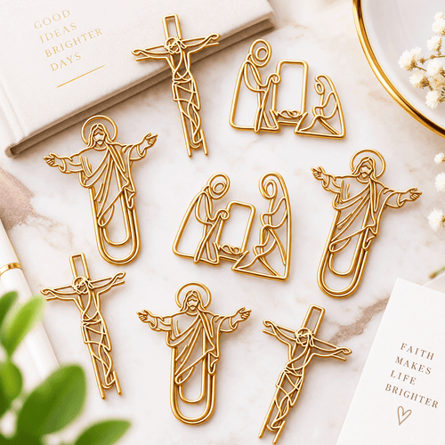 Faith-Inspired Gold Paper Clips ✝️ | Decorative Christian Page Markers, Perfect Small Religious Gifts for Church Friends & Family (Set of 20)