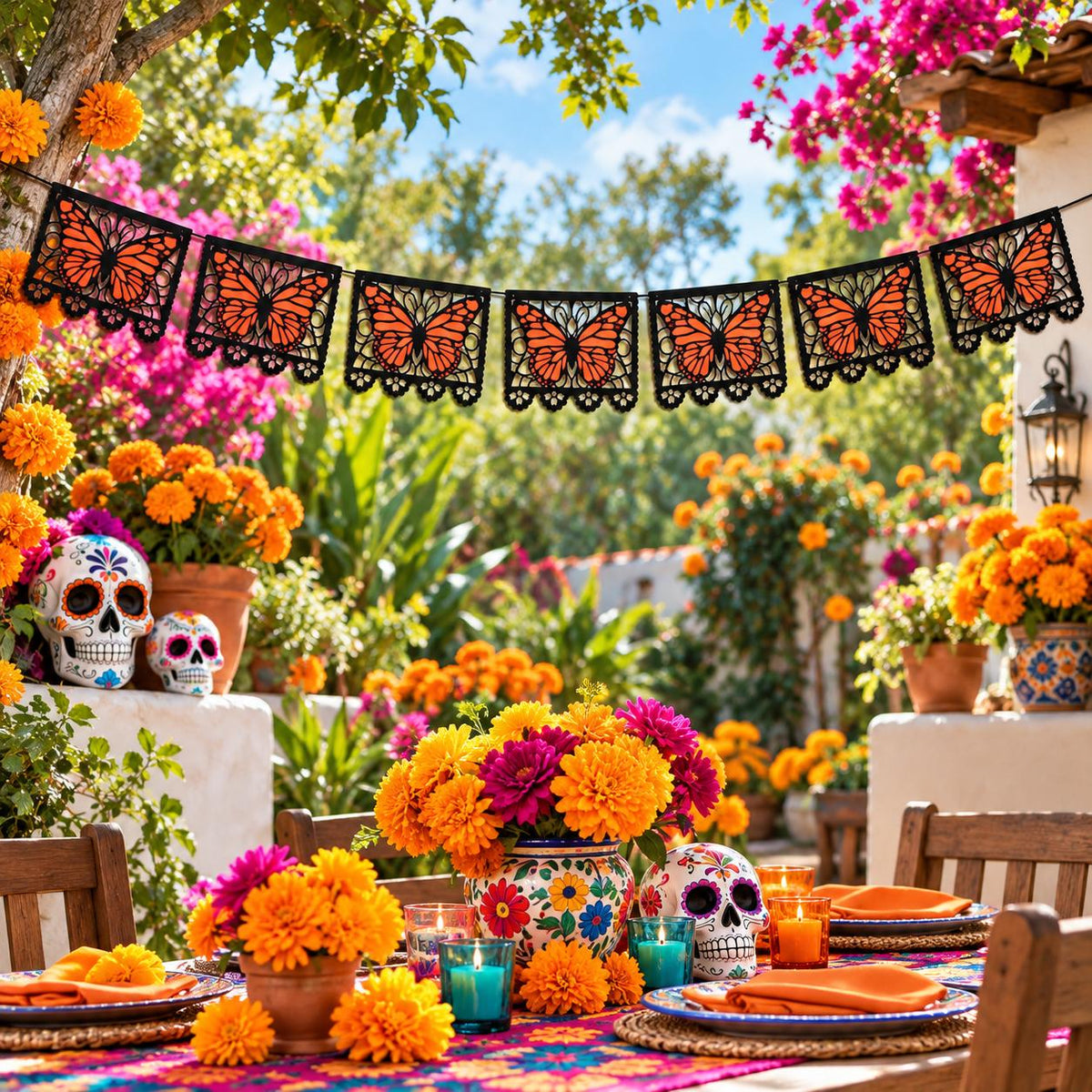 🔥LAST DAY 50% OFF-🦋 Monarchs Return Home™ Day of the Dead Butterfly Memorial Banner