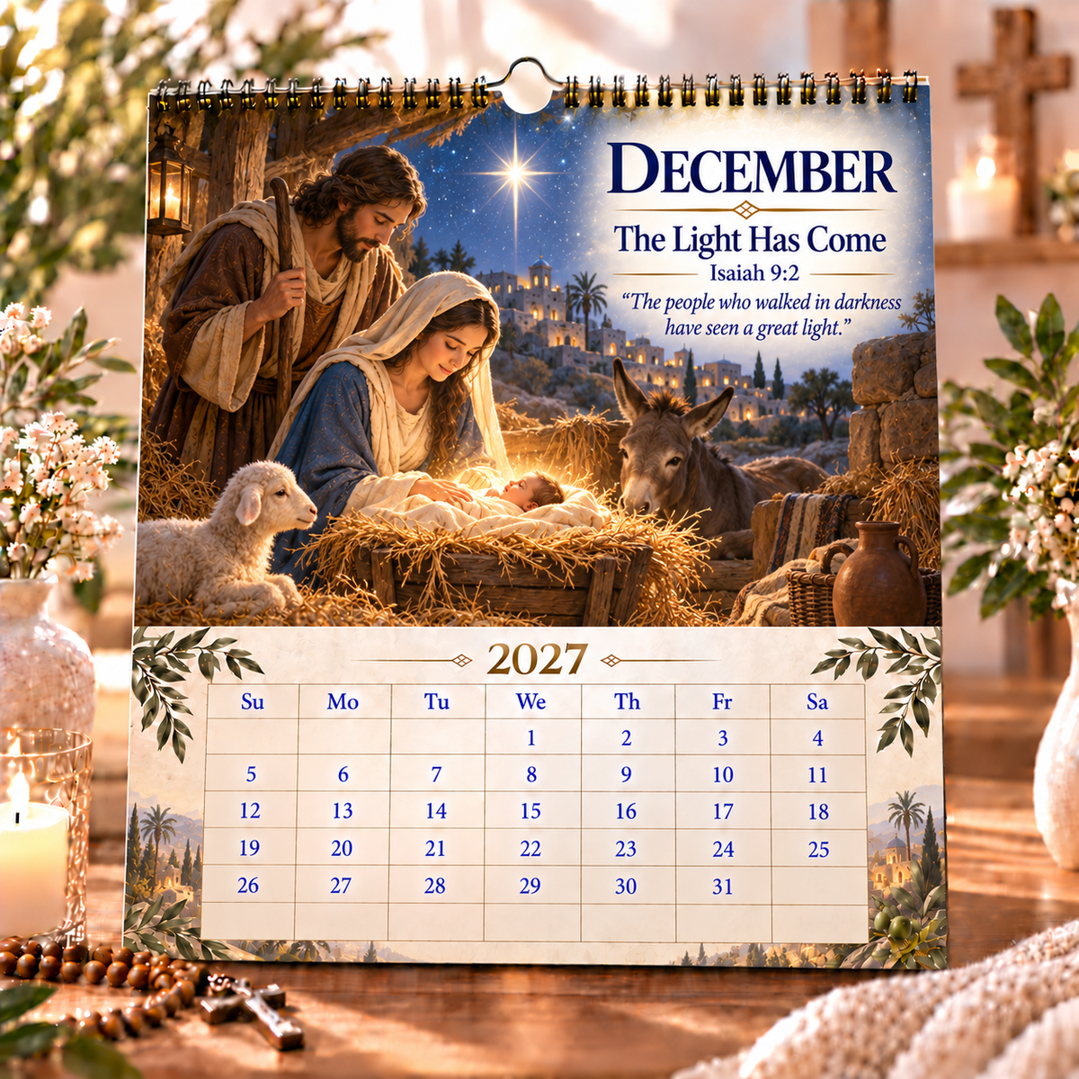 ⏰Limited Stock 50% OFF - 📖✨2027 Bible Verses for Strength Wall Calendar