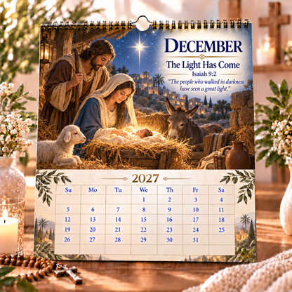 ⏰Limited Stock 50% OFF - 📖✨2027 Bible Verses for Strength Wall Calendar