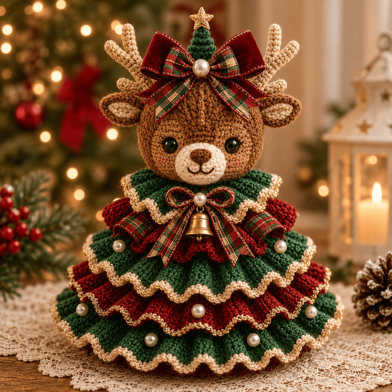 🎄 Crochet Animal Christmas Tree DIY Kit