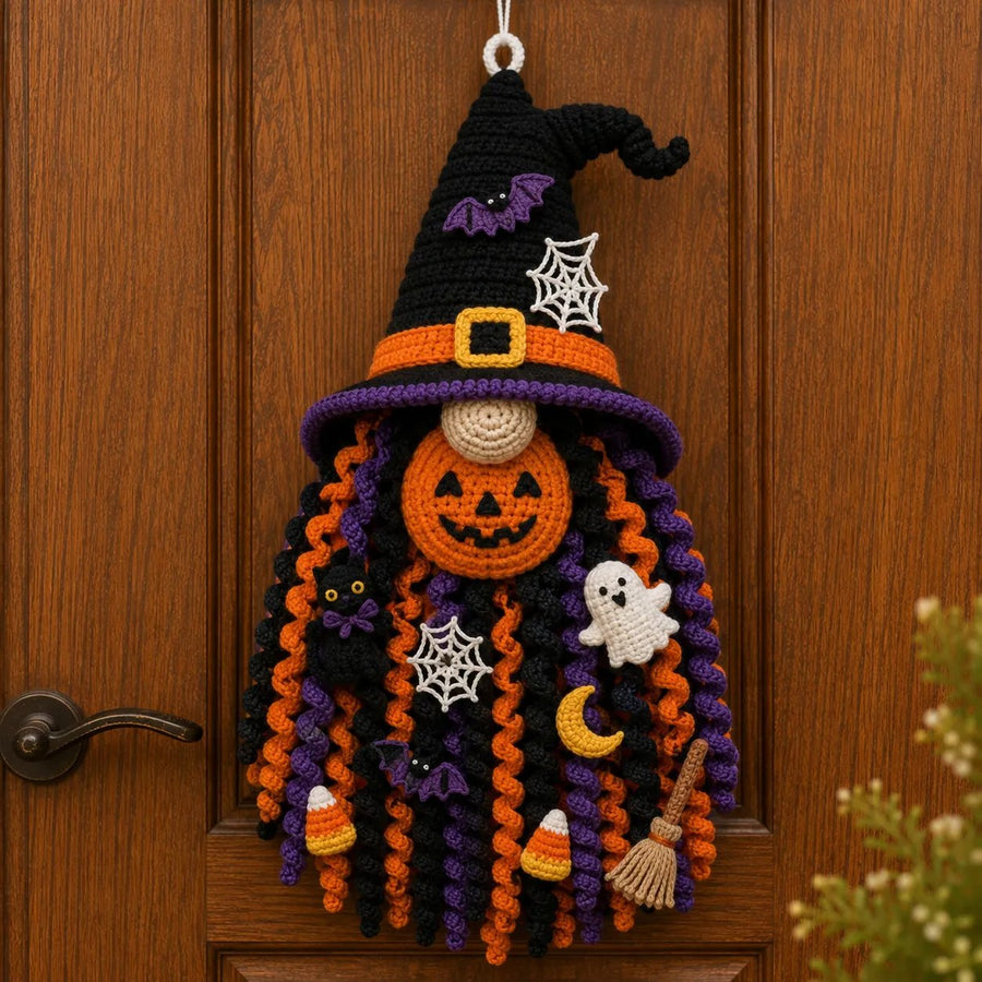 Halloween Witch Gnome crochet door hanger