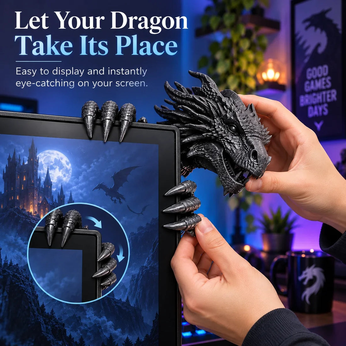 🐉 Legendary Dragon Screen Guardian – Fantasy Monitor Decor