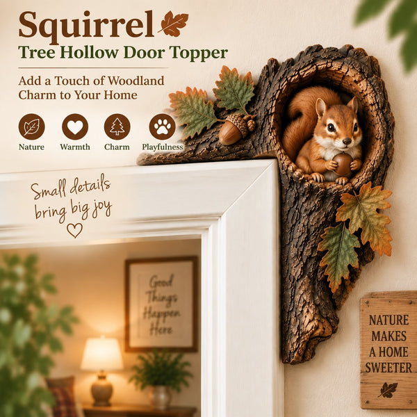 Squirrel tree hollow door topper