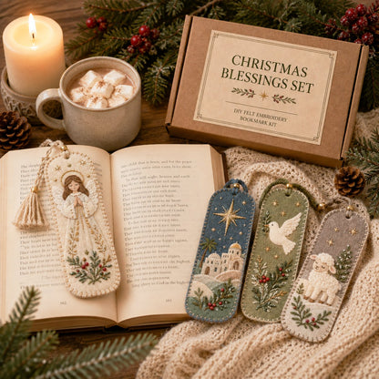 ⏳ Last Day 49% OFF – 🎄 DIY Felt Embroidery Bookmark Kit