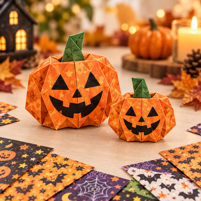 🎃 Halloween 3D Paper Craft Kit – 50 Pre-Printed Sheets + Step-by-Step Guide