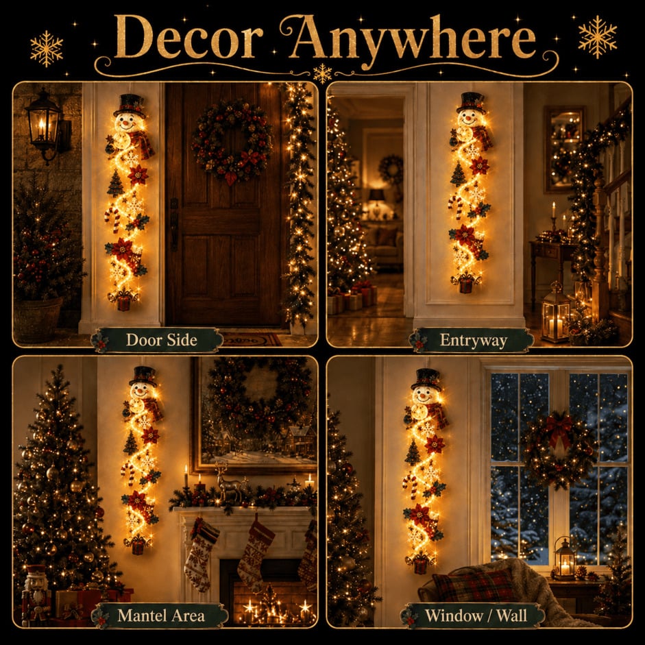 🎄 Christmas Magic Glowing Door Hanger – Light Up Your Door for the Holidays