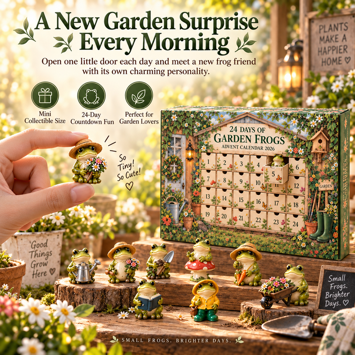 Opening one Garden Frog Advent Calendar compartment each morning