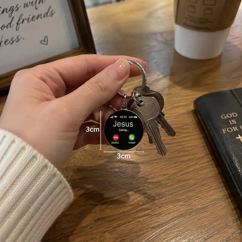 ⏰Limited Stock 60% OFF✝️❤️Jesus Calling Christian Key Ring – Inspirational Faith Gift & Religious Reminder