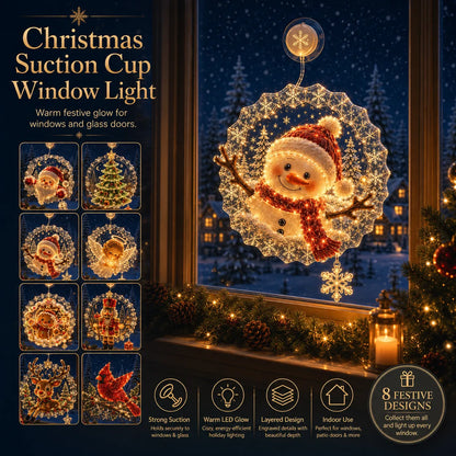 ⏳ Last Day 49% OFF – 🎄Lighted Christmas Window Decoration with Suction Cup | Warm LED Window Light with Double-Layer Design & Multiple Festive Styles ✨