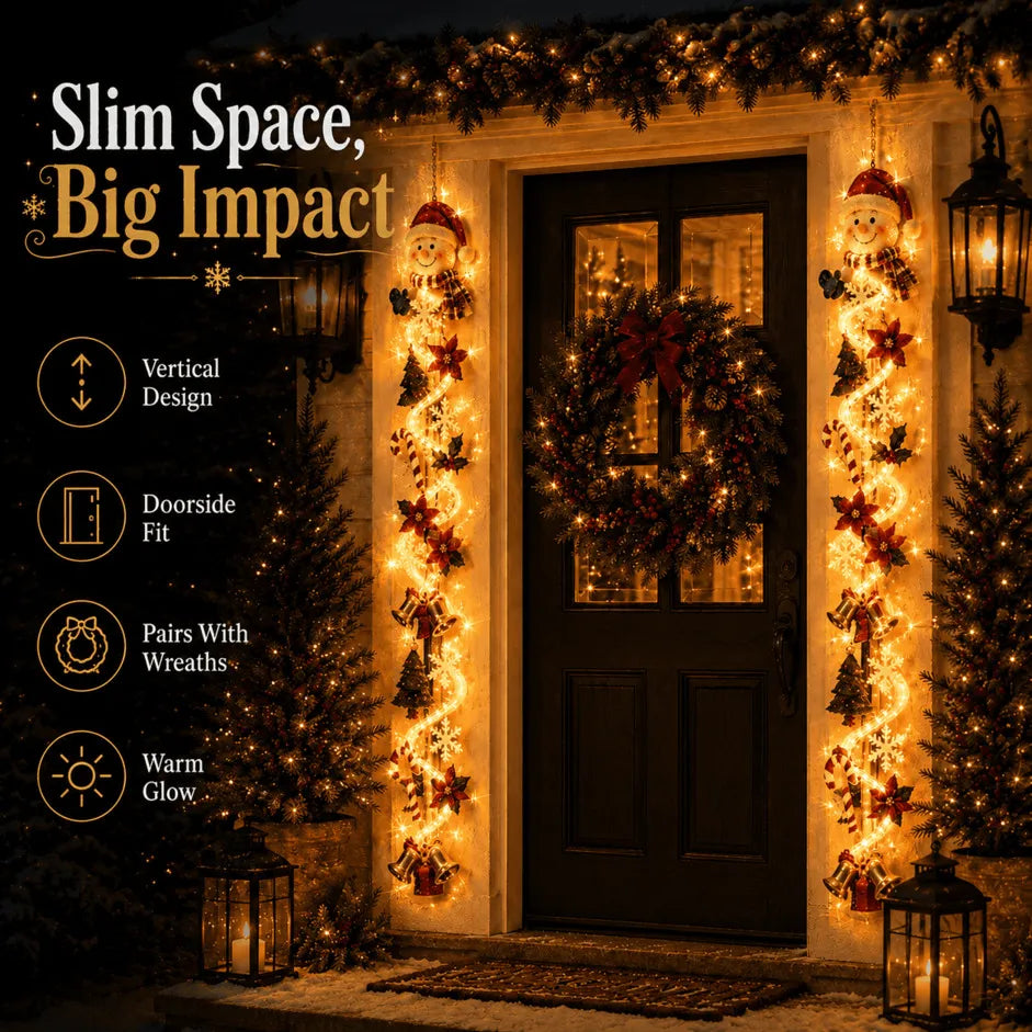 ⏳ Last Day 48% OFF  🎄Glowing Christmas Door Hanger | 6 Festive Lighted Designs with Warm Glow, Dimensional Details & Space-Saving Vertical Décor ✨
