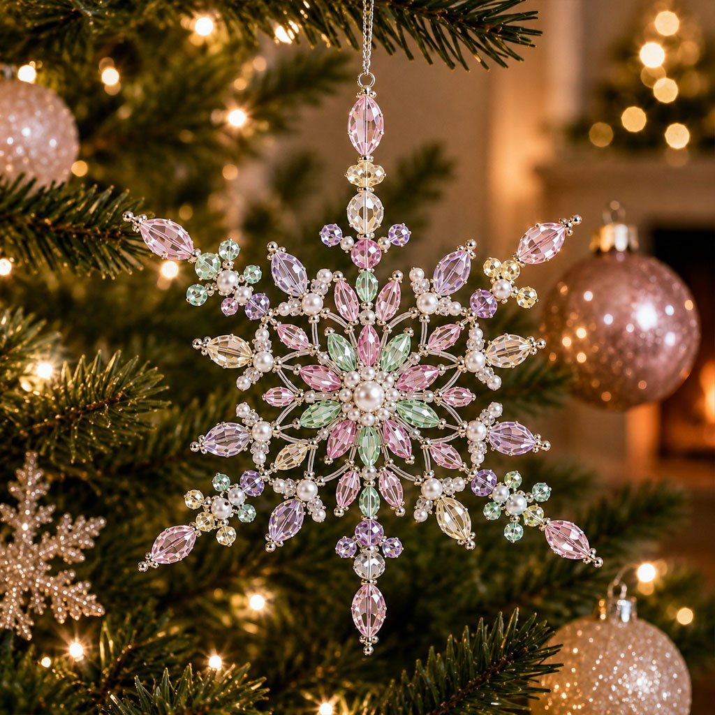 🎁Buy 3Get 1 Free❄️ DIY Crystal Beaded Snowflake Ornament Kit – Christmas Craft Decoration