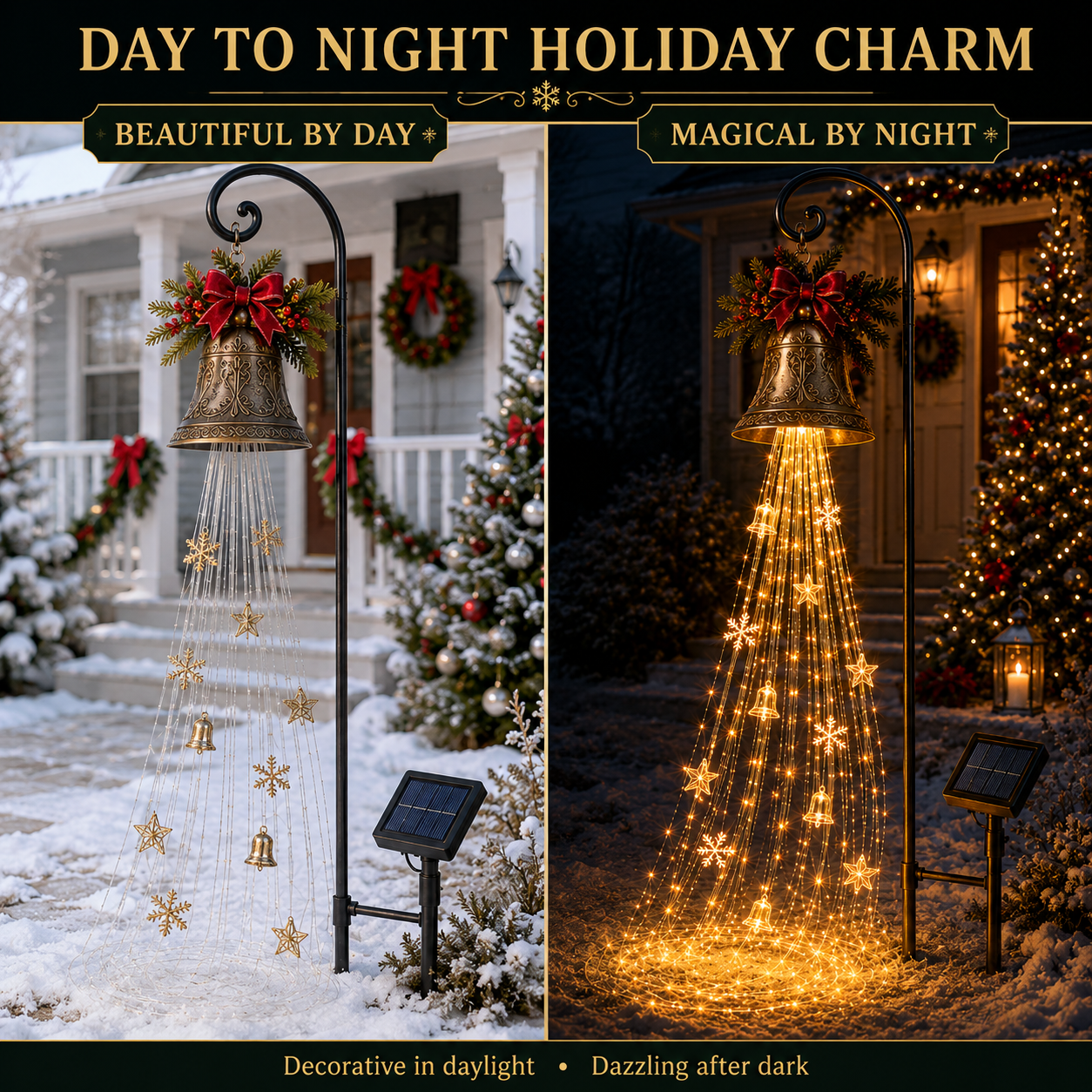 🎁Christmas Bell Cascade Solar Yard Light✨