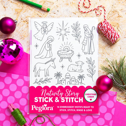 🎄Christmas Stick & Stitch Embroidery Pattern Pack – 5 Sheets / 70 Wash-Away Embroidery Motifs🧵