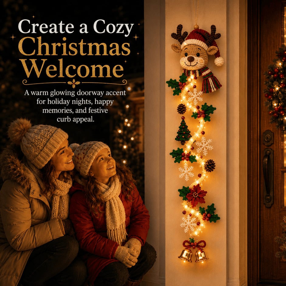 🎄 Christmas Magic Glowing Door Hanger – Light Up Your Door for the Holidays