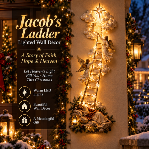⏰Limited Stock 50% OFF -✝️✨ Jacob’s Ladder Lighted Wall Décor | A Story of Faith, Hope & Heaven 🌟