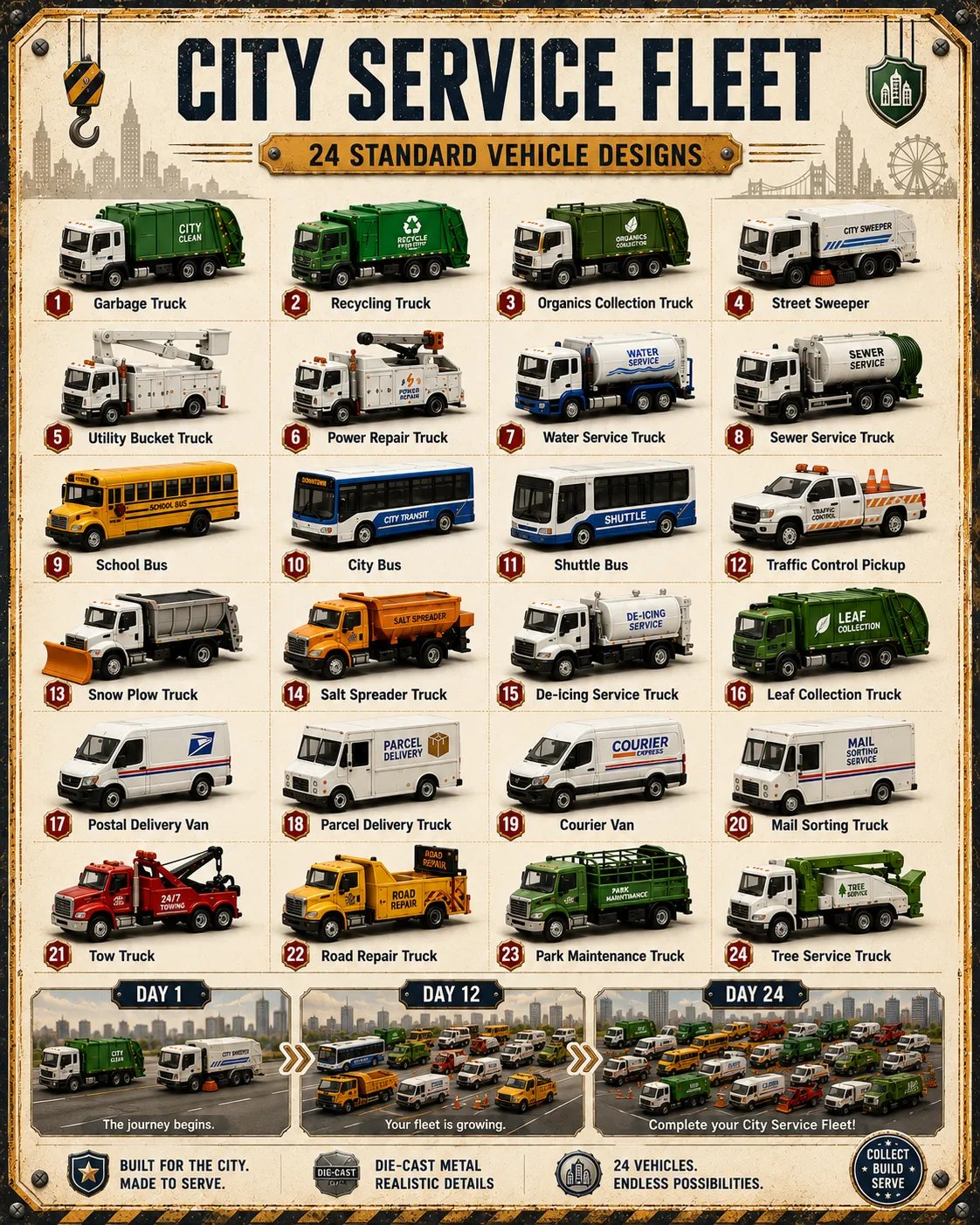 🚒Build the Fleet Collection 24-Day Vehicle Advent Calendar Series | ✨A New Adventure Every Morning