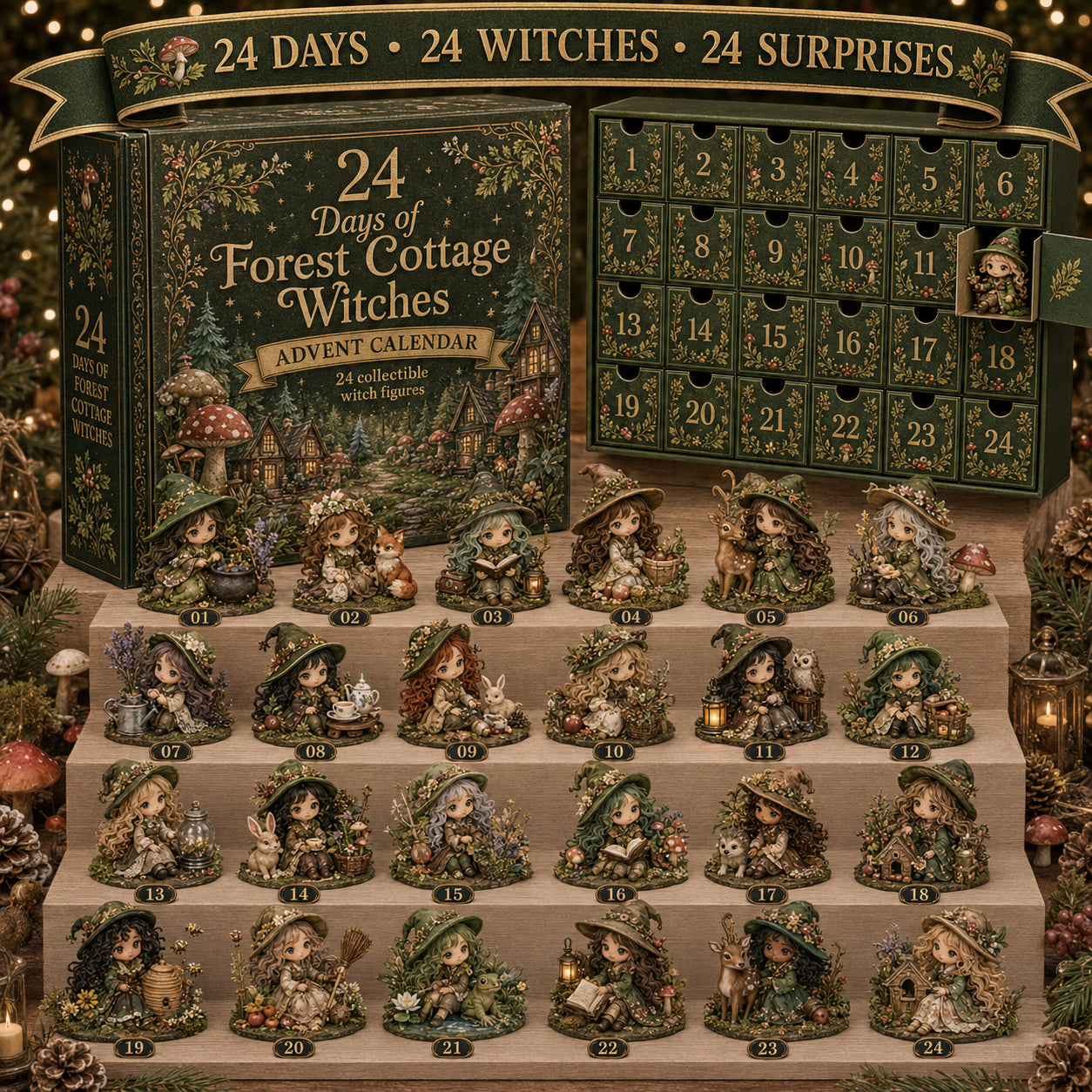 2026 The Five Covens Witch Advent Calendar – 24 Collectible Witches, 5 Magical Coven Styles