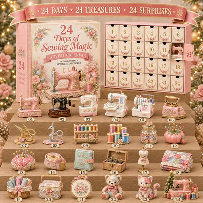 ⏳ Last Day 49% OFF – 🧵24 Days Of Sewing Magic Advent Calendar | 24 Sewing-Inspired Miniatures for Craft Lovers, Quilters & Handmade Enthusiasts 🎁