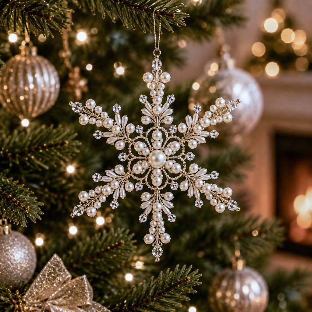🎁Buy 3Get 1 Free❄️ DIY Crystal Beaded Snowflake Ornament Kit – Christmas Craft Decoration
