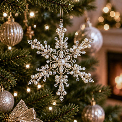 🎁Buy 3Get 1 Free❄️ DIY Crystal Beaded Snowflake Ornament Kit – Christmas Craft Decoration