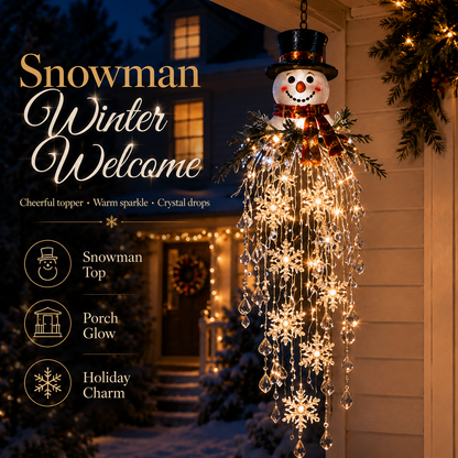 Crystal Cascade Christmas Light – Hanging Snowflake & Crystal LED Porch Décor ✨❄️