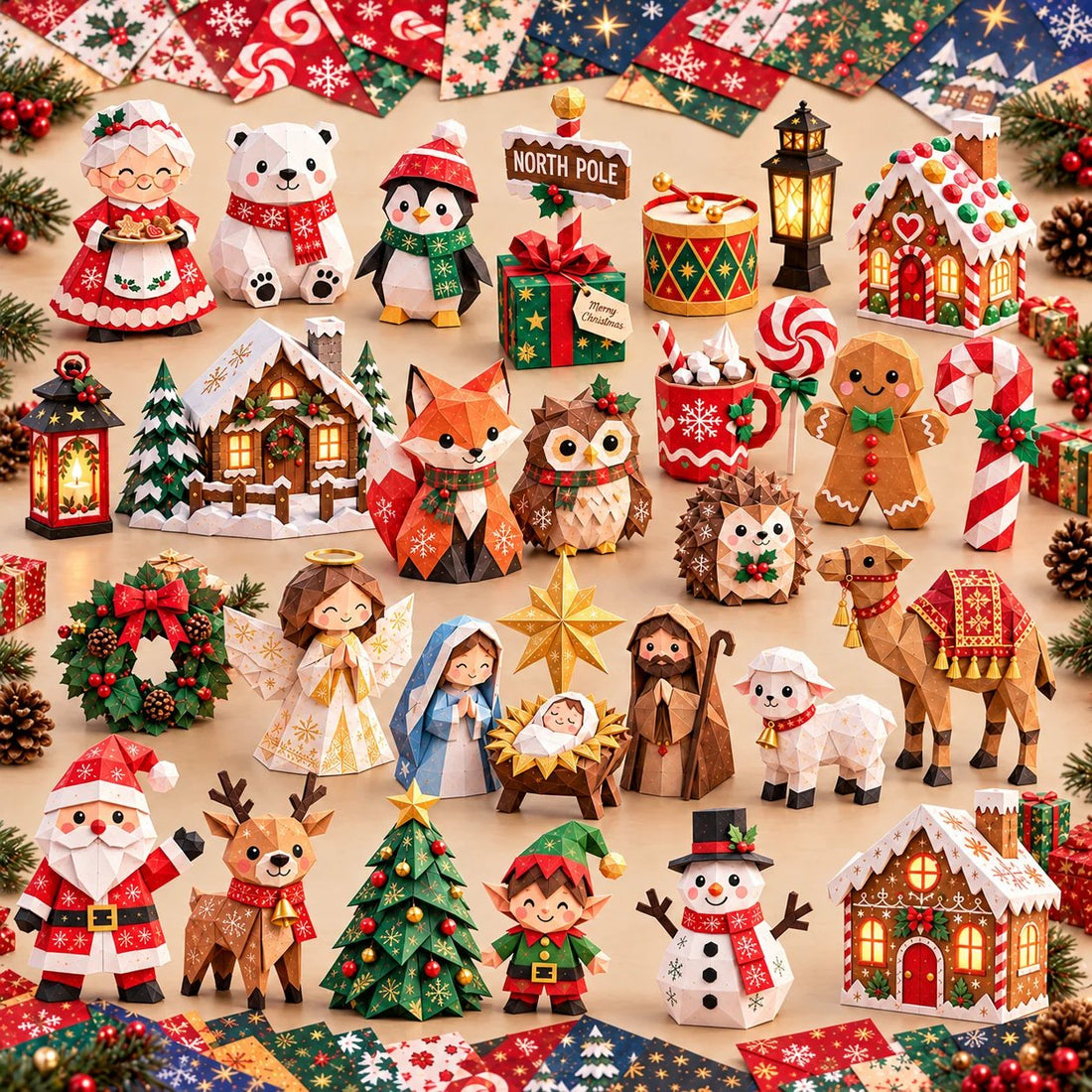 Fold your own Paper Christmas packaging