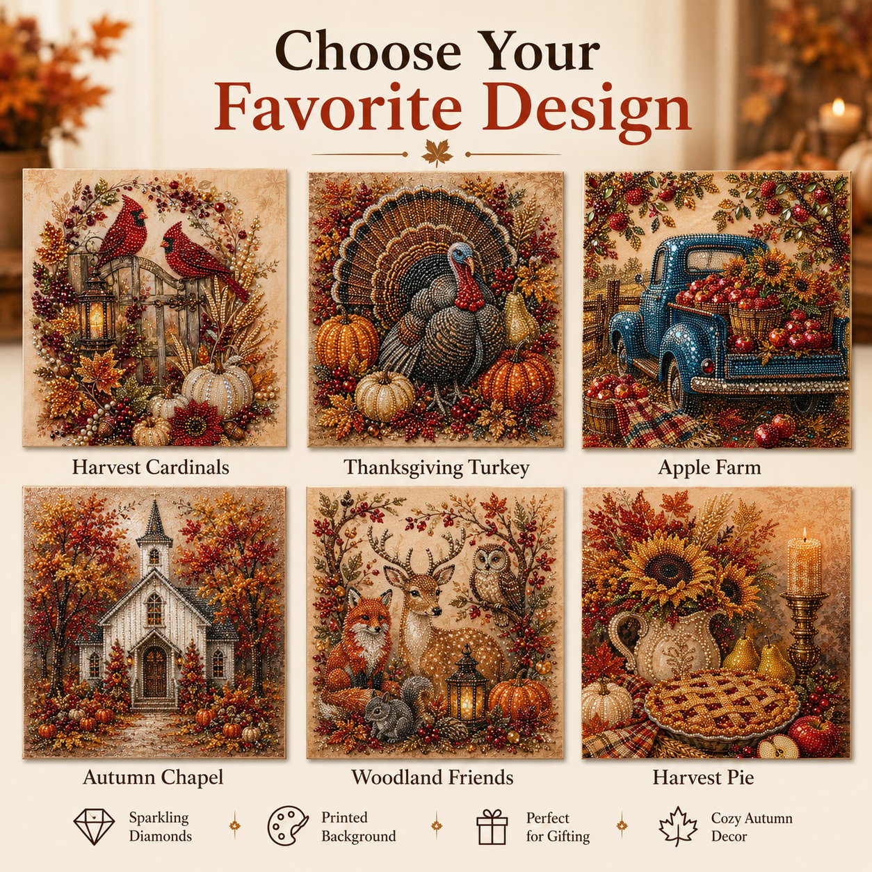 🍂 Autumn & Thanksgiving DIY Diamond Painting Kit