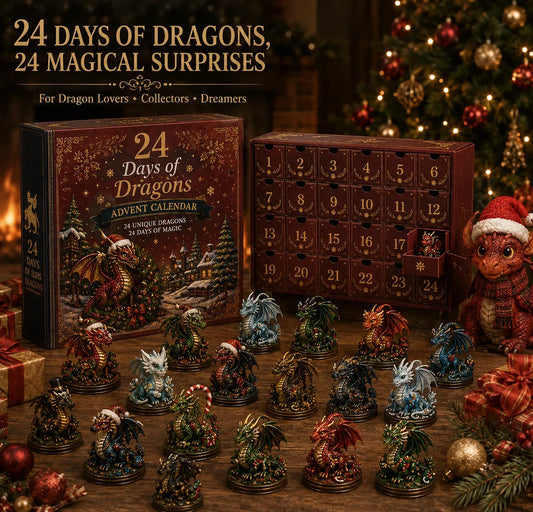 🐉 LAST DAY 49% OFF – 24 Days Of Dragons Advent Calendar | 24 Unique Collectible Dragon Figures with Fantasy Designs & Magical Countdown Experience ✨