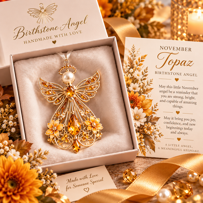 November Topaz Birth Month Guardian Angel