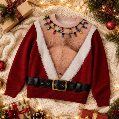 🎅 Funny Santa Christmas Long Sleeve Shirt | Novelty Holiday Party Top