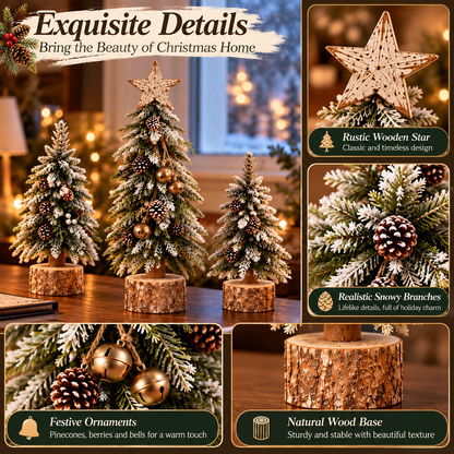Snow-Kissed Tabletop Christmas Tree Set
