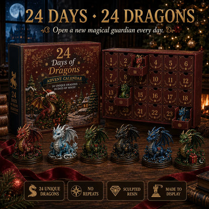 🐉 LAST DAY 49% OFF – 24 Days Of Dragons Advent Calendar | 24 Unique Collectible Dragon Figures with Fantasy Designs & Magical Countdown Experience ✨
