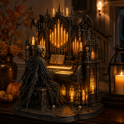 🕯️💀 Gothic Skeleton Cathedral Organ Light 🖤🎹