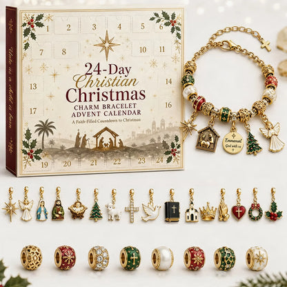 ⏳ Last Day 54% OFF – ✝️ 24-Day Christian Christmas Charm Bracelet Advent Calendar | 16 Faith-Inspired Charms & 8 Decorative Beads to Build a Meaningful Keepsake Bracelet 🎄