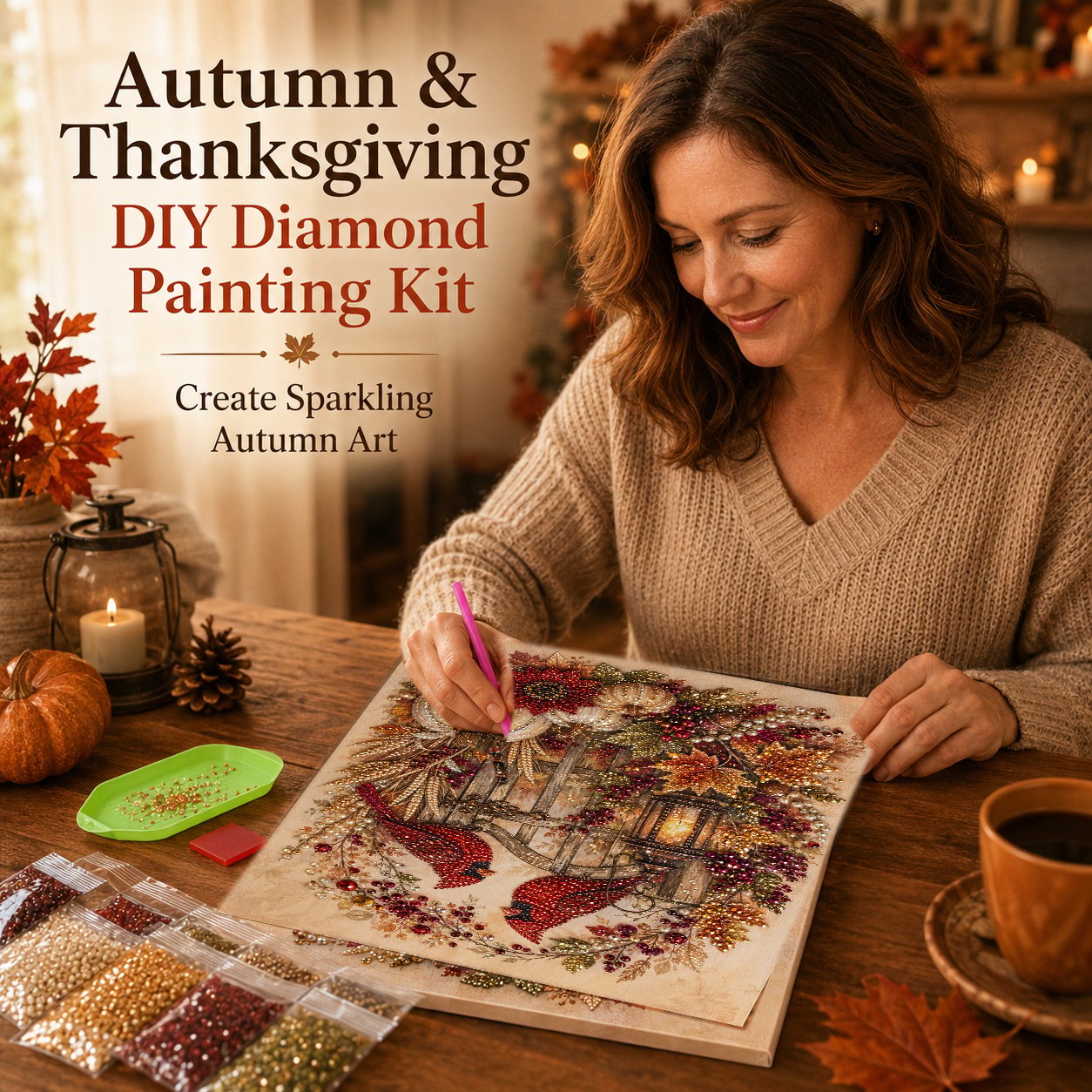 🍂 Autumn & Thanksgiving DIY Diamond Painting Kit