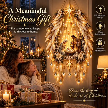 ✨👼 3D Heavenly Angel Wings Nativity Light✨ – Lighted Christmas Wall Decor  ✈️