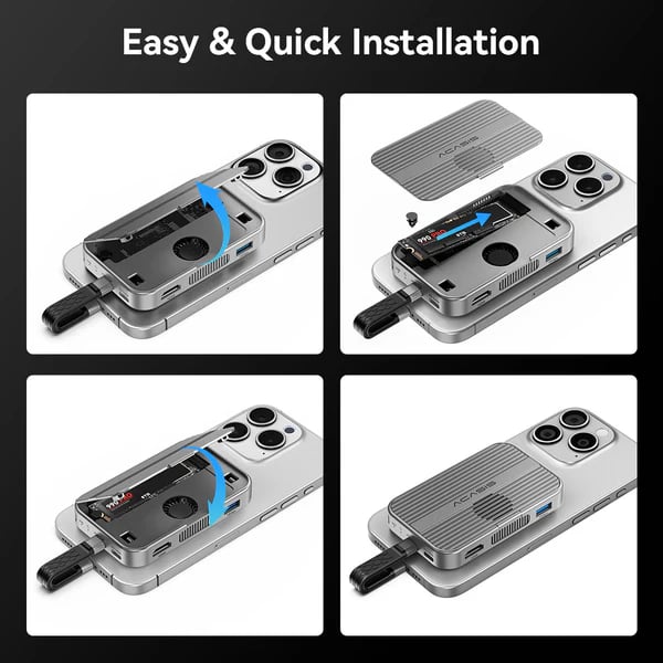 🧲 10Gbps Magnetic SSD Enclosure & Docking Station  – High-Speed M.2 NVMe SSD Storage Adapter with Multi-Port Expansion