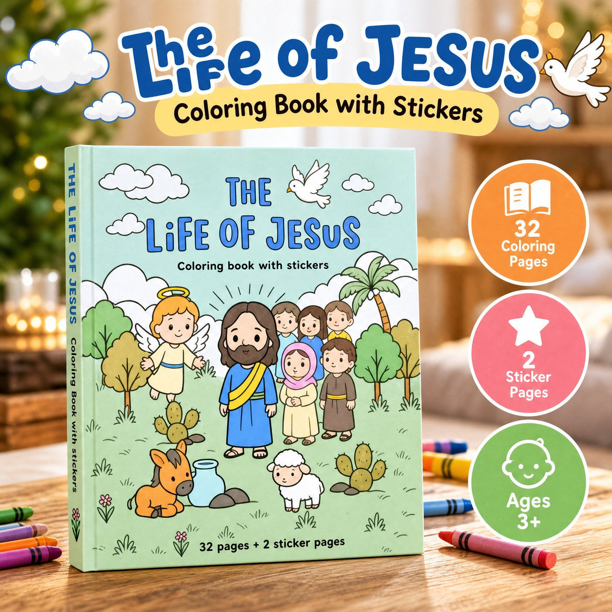The Life of Jesus coloring book with stickers