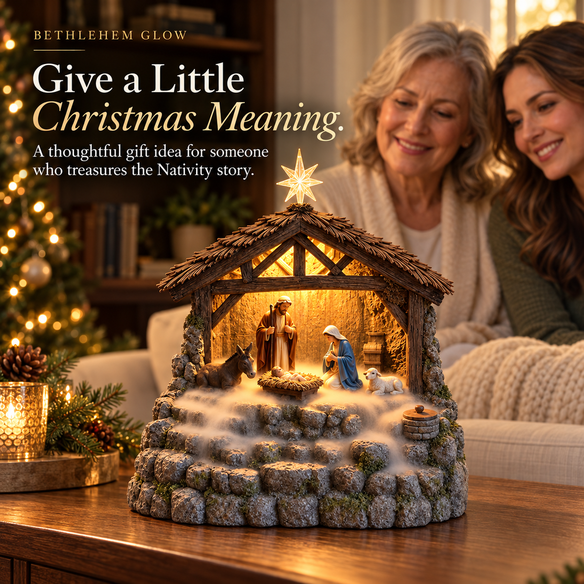 ✨ Bethlehem Glow – Lighted Nativity Mist Diffuser