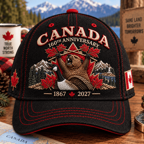 🔥 LAST DAY 50% OFF - 🍁 Canada 160th Anniversary 1867–2027 – Premium Embroidered Heritage Cap ✨ 100% Cotton • Detailed Embroidery • Comfortable Fit
