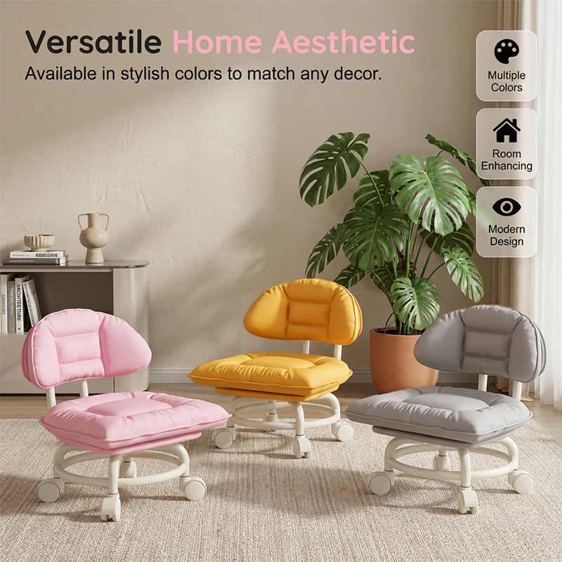 📢📢60% OFF !! ⏰Rolling Low Stool with Backrest⚙️🪑