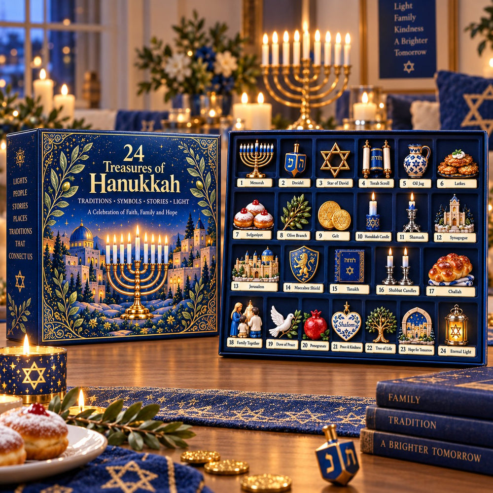 24 Treasures of Hanukkah home display