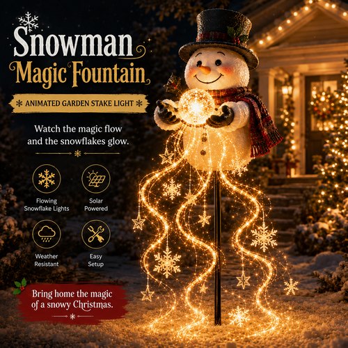 🎄49% OFF🎄 Snowman Magic -Flowing Snowflake LED Christmas Garden Light❄️