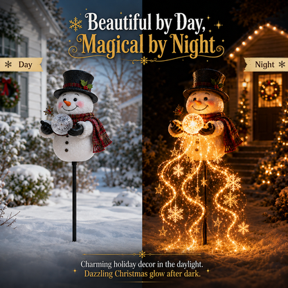 🎄49% OFF🎄 Snowman Magic -Flowing Snowflake LED Christmas Garden Light❄️