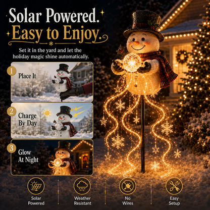 ❄️ONLY TODAY 49% OFF🎄 Snowman Magic-Flowing Snowflake LED Christmas Garden Light