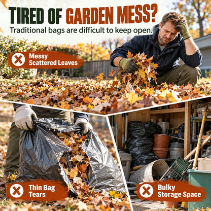 🔥Last Day 50% OFF-  🍂 Pop-Up Collapsible Yard Waste Bag | Heavy-Duty 210D Oxford Fabric Garden Debris Collector
